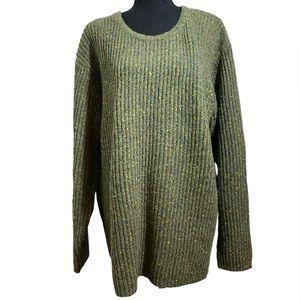 Sundance Extra Fine Merino Wool Blend Green Multi Fleck Women’s Sweater …
